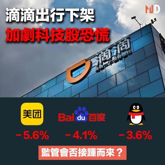 【市場熱話】滴滴出行下架引科技股下挫，監管會否接踵而來？