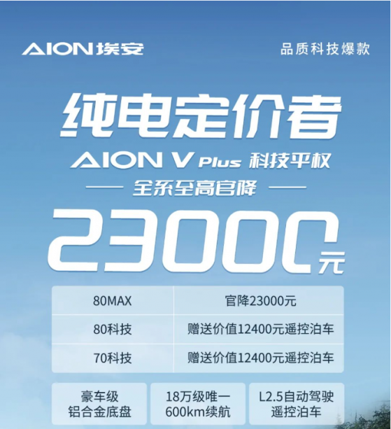 廣汽埃安AION V Plus全系車型至高官降2.3萬元