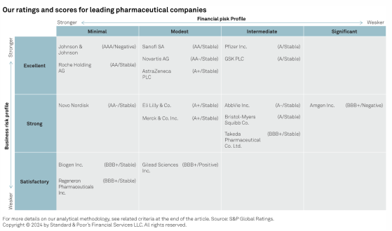 標普最新制藥業評級揭曉：強生(JNJ.US)與羅氏(RHHBY.US)以卓越財務與創新能力位居榜首