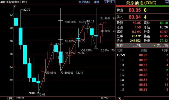 NYMEX原油上看81.60美元