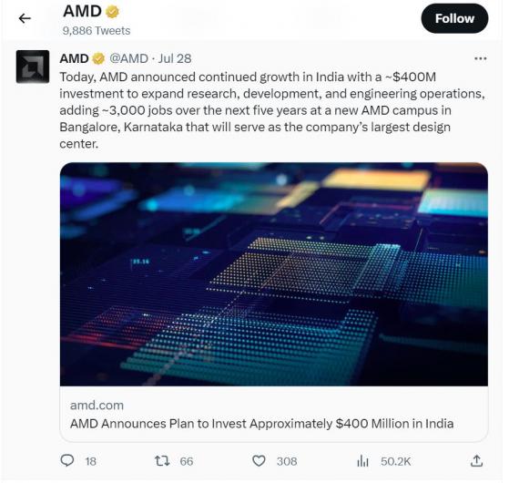 AMD發佈強勁第四季度預測，準備挑戰英偉達芯片