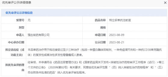 強生(JNJ.US)BCMA/CD3雙抗國內申報上市 擬優先審評